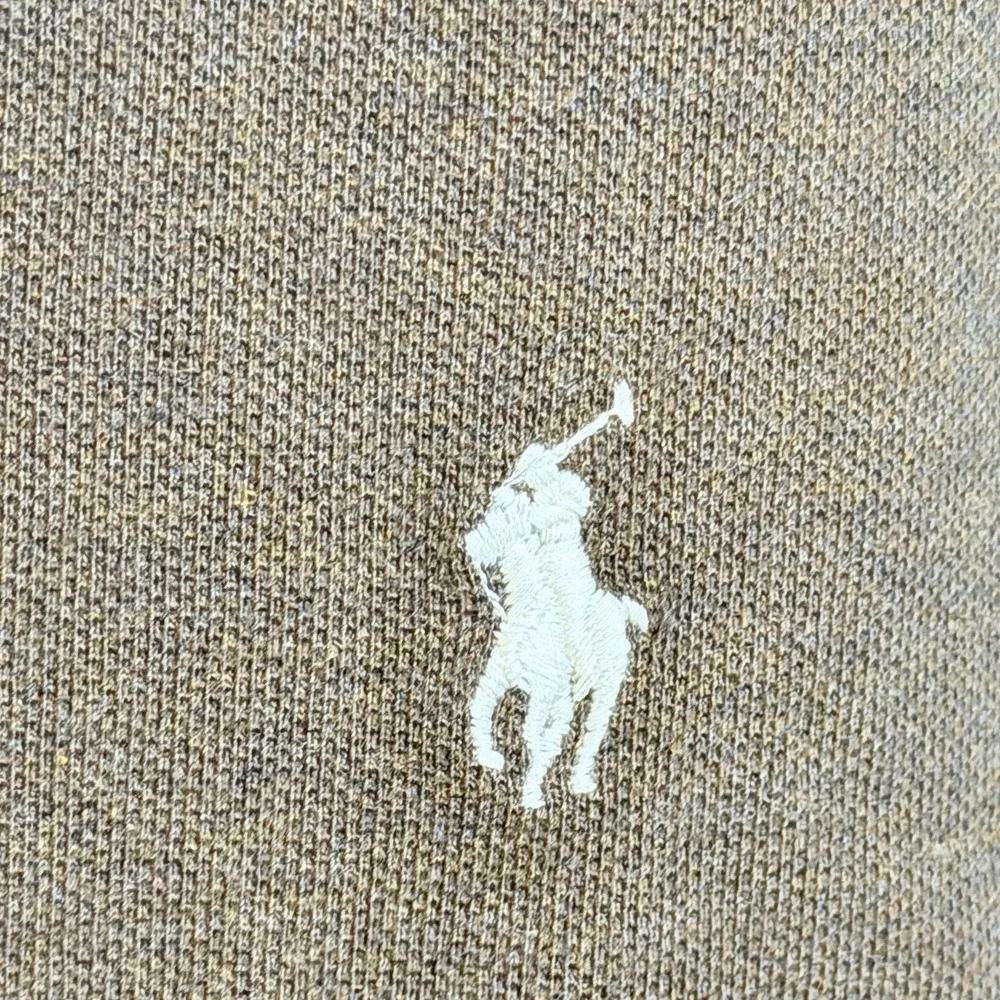 Polo Ralph Lauren Mens L Brown Classic Fit Cotton Polo Shirt White Pony Logo